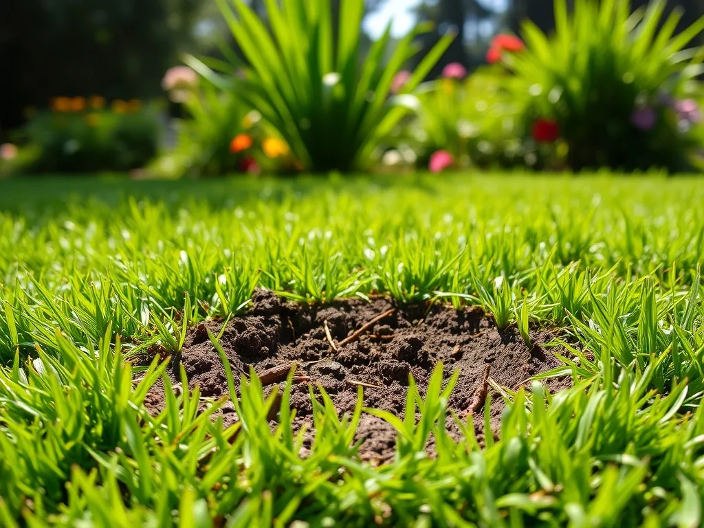 Jak turkuć podjadek dziury w trawniku wpływa na jego wygląd?