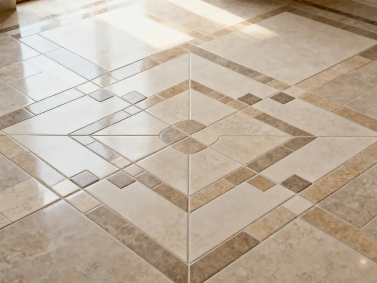 Trzyformatowy geometryczny wzór z płytek ceramicznych
