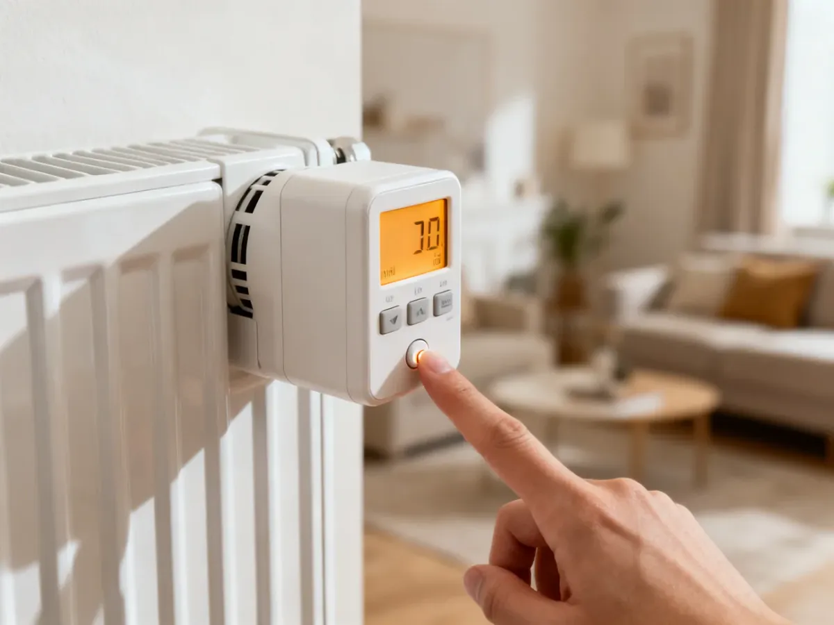 Elektroniczny podzielnik ciepła na grzejniku z aktywnym wyświetlaczem LCD