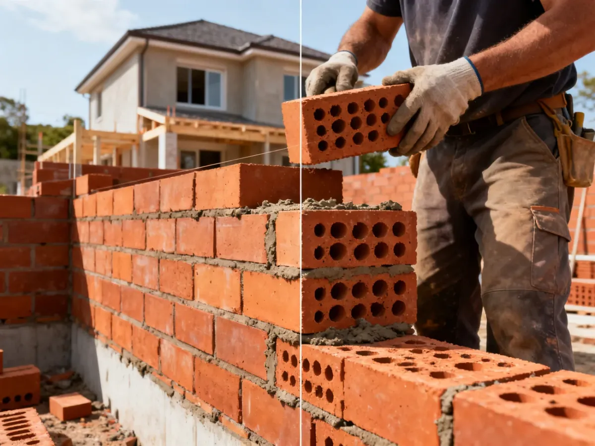 Porównanie cegieł pełnych i pustaków ceramicznych podczas budowy domu