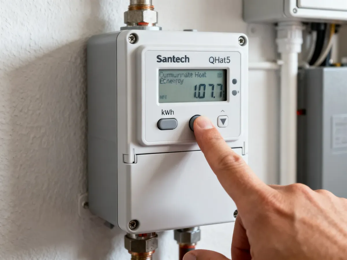 Odczyt skumulowanej energii na liczniku ciepła Santech QHeat5