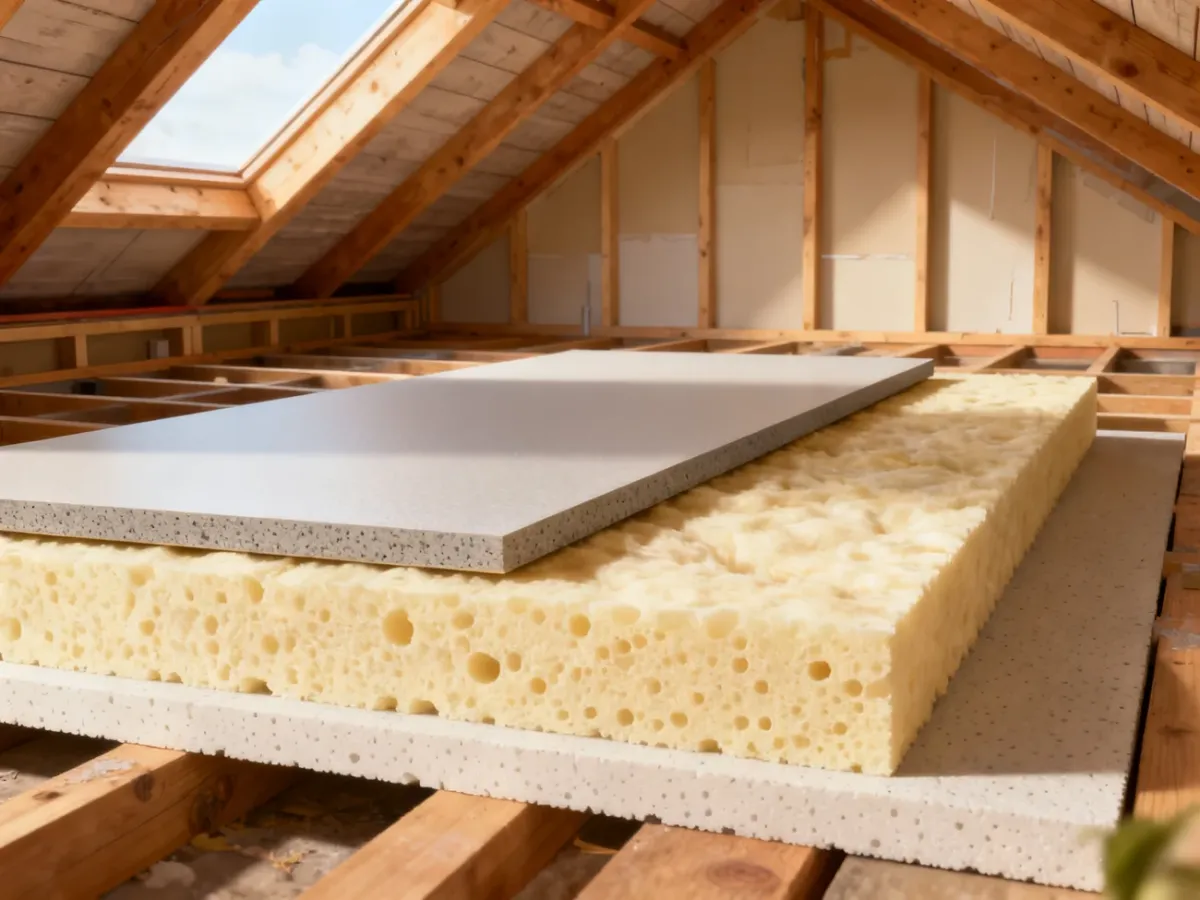Porównanie cienkiej płyty PIR i grubszej warstwy styropianu w konstrukcji dachu